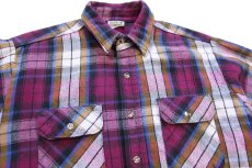 画像3: 90s USA製 FIVE BROTHERファイブブラザー チェック コットン フランネルシャツ L-T (3)