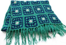 画像1: スクエア モチーフ ニット グラニー ブランケット★K カギ編み (1)