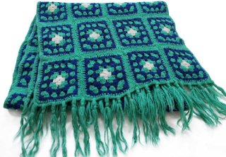 (143)グラニースクエア★ブランケット⭐142センチ角★こたつにも スクエア ニット グラニー ブランケット☆カギ編み - Sixpacjoe Web Shop