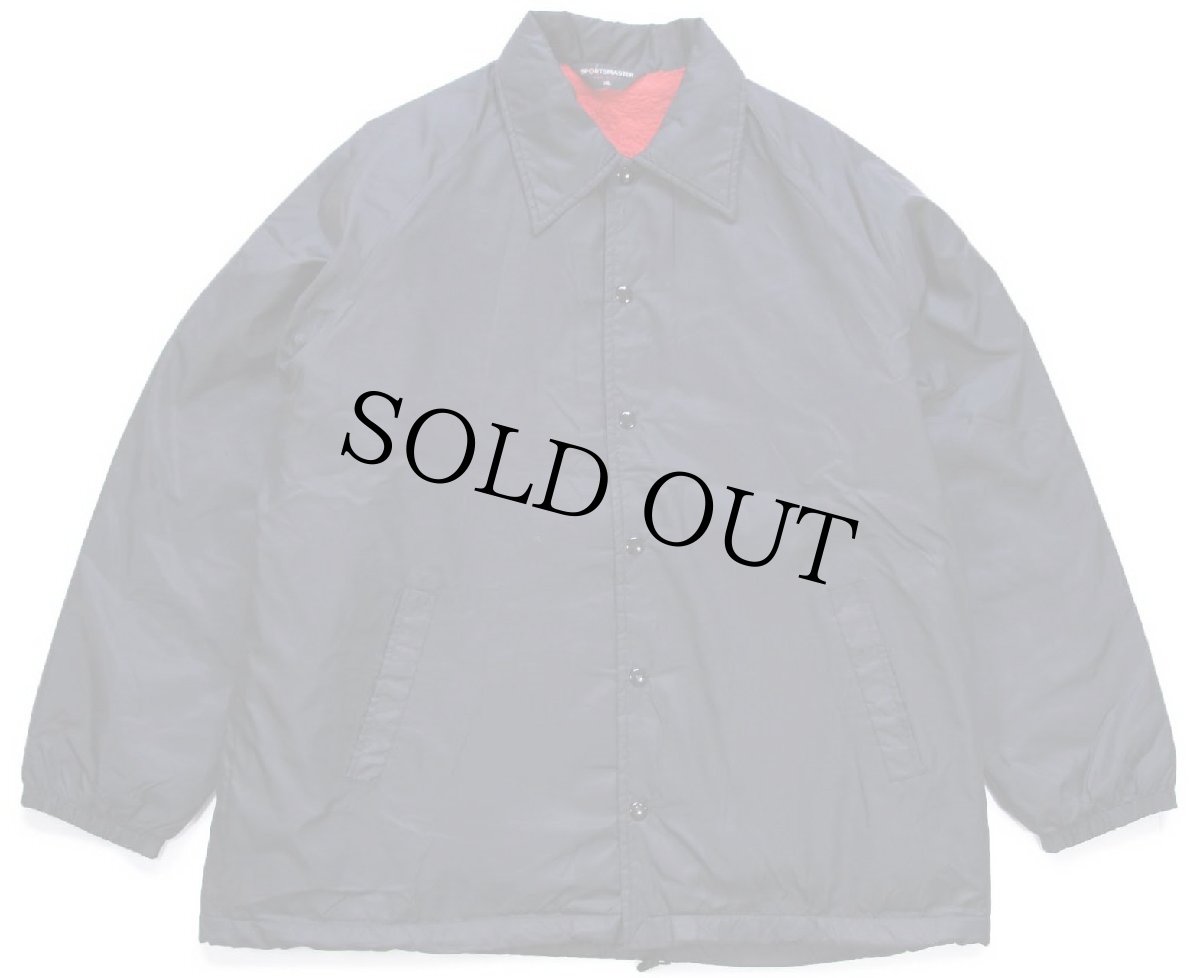 画像1: 80s USA製 SPORTSMASTER 無地 ボアライナー ナイロン コーチジャケット 黒 XL (1)