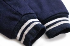 画像7: 70s Fordham HFCS アメフト チェーン刺繍&レタード&フェルトパッチ キルティングライナー メルトン ウール スタジャン 紺 (7)