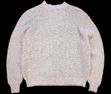 画像2: 90s EddieBauerエディーバウアー ネップ入り ローゲージ コットン×ウールニット セーター グレーベージュ XL (2)