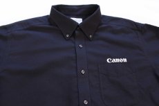 画像3: L.L.Bean Canonキャノン ロゴ刺繍 ボタンダウン オックスフォード コットンシャツ 黒 L-R (3)