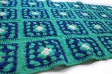 画像4: スクエア モチーフ ニット グラニー ブランケット★K カギ編み (4)
