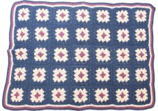 画像2: スクエア モチーフ ニット グラニー ブランケット★L カギ編み (2)