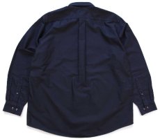 画像2: L.L.Bean Canonキャノン ロゴ刺繍 ボタンダウン オックスフォード コットンシャツ 黒 L-R (2)