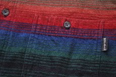 画像5: 00s Woolrichウールリッチ ラグ柄 ボタンダウン コットン シャモアクロスシャツ L (5)