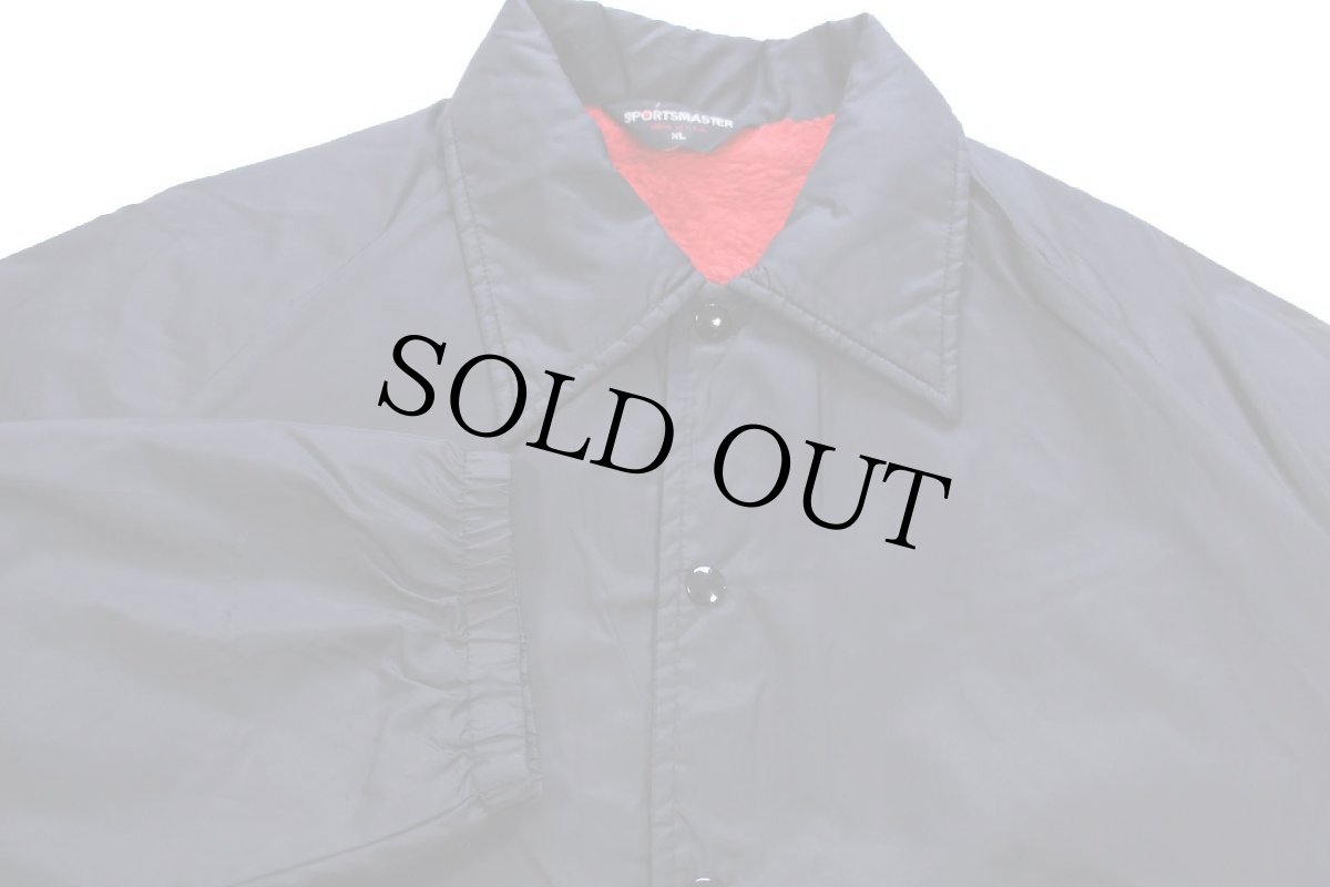 画像3: 80s USA製 SPORTSMASTER 無地 ボアライナー ナイロン コーチジャケット 黒 XL (3)