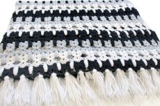 画像1: ハンドメイド ブランケット★N カギ編み (1)