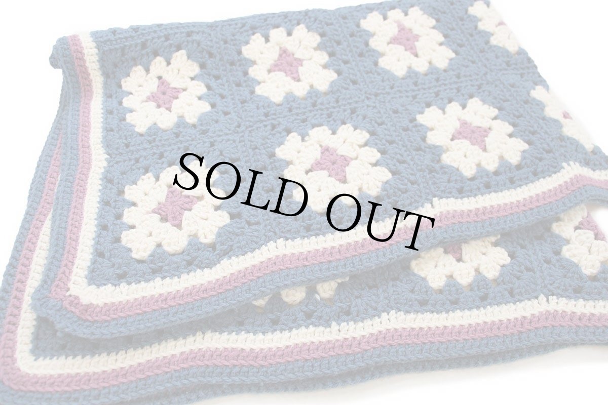 画像1: スクエア モチーフ ニット グラニー ブランケット★L カギ編み (1)