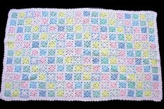 画像2: スクエア モチーフ ニット グラニー ブランケット★M カギ編み (2)