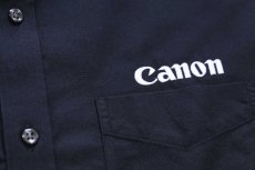 画像5: L.L.Bean Canonキャノン ロゴ刺繍 ボタンダウン オックスフォード コットンシャツ 黒 L-R (5)