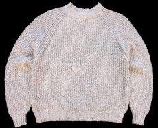 画像1: 90s EddieBauerエディーバウアー ネップ入り ローゲージ コットン×ウールニット セーター グレーベージュ XL (1)