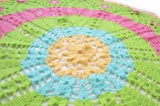 画像2: フラワー モチーフ ニット グラニー ブランケット サークル★I カギ編み (2)