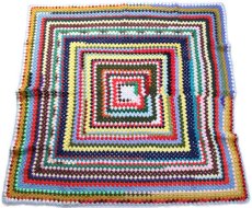 画像2: スクエア ニット グラニー ブランケット★O カギ編み (2)