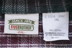 画像4: 00s FIVE BROTHERファイブブラザー チェック コットン フランネルシャツ 2XL★特大 (4)