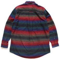 画像2: 00s Woolrichウールリッチ ラグ柄 ボタンダウン コットン シャモアクロスシャツ L (2)