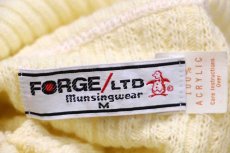 画像5: 70s USA製 FORGE Munsingwear 無地 タートルネック アクリルニット セーター クリーム M (5)