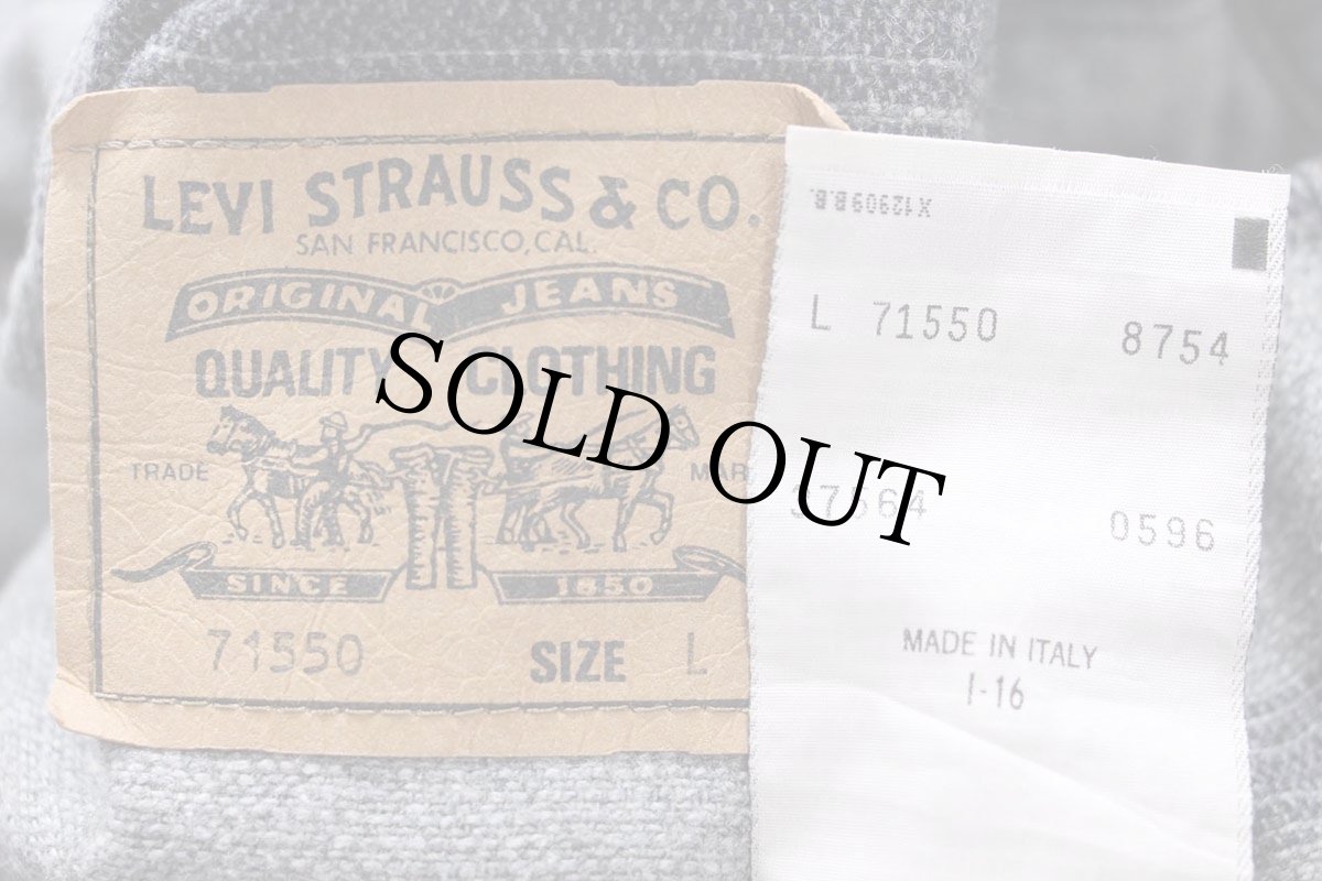 画像4: 90s イタリア製 Levi'sリーバイス 71550 ブランケットライナー コットンツイルジャケット 4ポケット チャコール L★ユーロ (4)