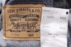 画像4: 90s イタリア製 Levi'sリーバイス 71550 ブランケットライナー コットンツイルジャケット 4ポケット チャコール L★ユーロ (4)