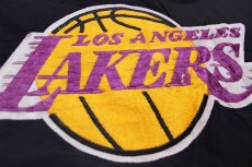 画像4: 90s USA製 Chalk Line NBA LOS ANGELES LAKERS レイカーズ パッチ付き キルティングライナー ナイロンパーカー 黒 M (4)