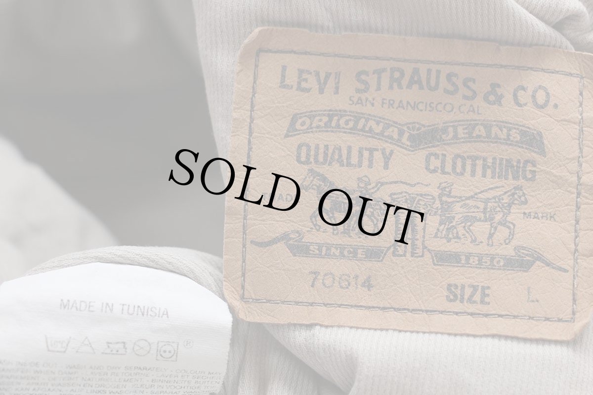 画像4: 90s Levi'sリーバイス 70614 コットンライナー ブラック デニムジャケット 4ポケット フェード L★ユーロ (4)