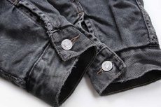 画像6: 90s Levi'sリーバイス 70614 コットンライナー ブラック デニムジャケット 4ポケット フェード L★ユーロ (6)