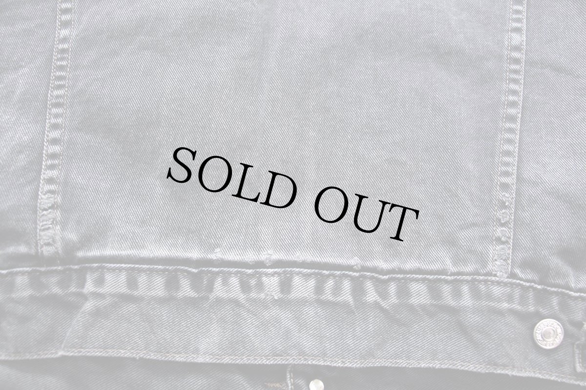 画像8: 90s Levi'sリーバイス 70614 コットンライナー ブラック デニムジャケット 4ポケット フェード L★ユーロ (8)