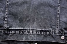 画像8: 90s Levi'sリーバイス 70614 コットンライナー ブラック デニムジャケット 4ポケット フェード L★ユーロ (8)