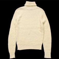 画像2: 70s USA製 FORGE Munsingwear 無地 タートルネック アクリルニット セーター クリーム M (2)