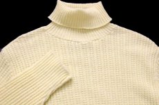 画像3: 70s USA製 FORGE Munsingwear 無地 タートルネック アクリルニット セーター クリーム M (3)