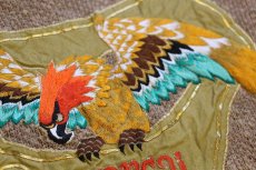 画像4: 80s 日本製 YAMAMOTO KANSAI 山本寛斎 鷲 刺繍&アップリケ リネン×コットンニット セーター ブラウンベージュ M (4)