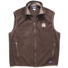 画像1: 00s メキシコ製 patagoniaパタゴニア TOYOTA TRUCKS トヨタ 刺繍 シンチラ フリースベスト 焦げ茶 XL (1)