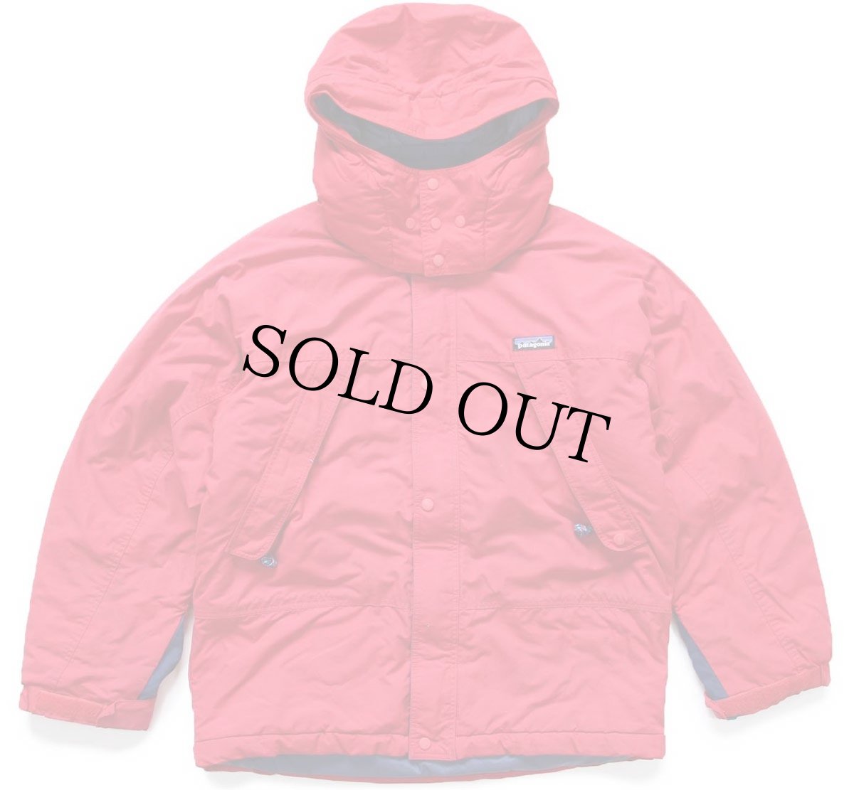 画像1: 90s patagoniaパタゴニア フード付き 中綿入り ナイロンジャケット 赤 KIDS'12 (1)