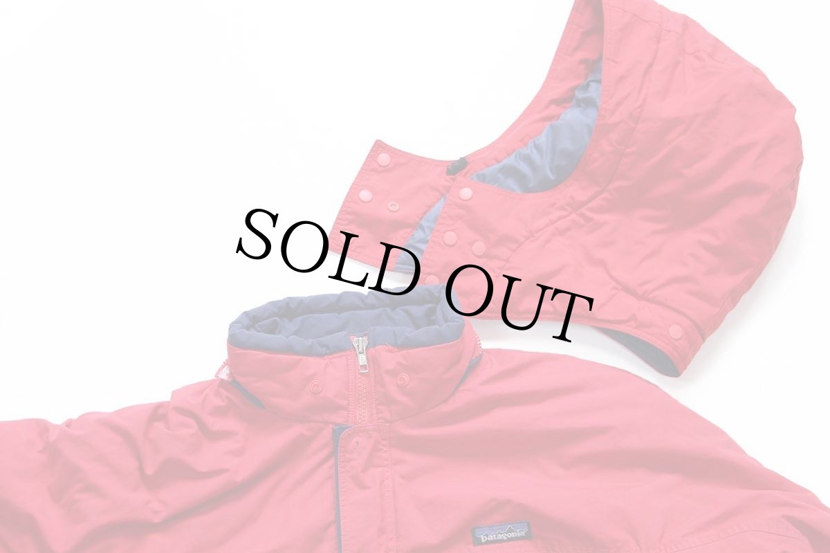 画像4: 90s patagoniaパタゴニア フード付き 中綿入り ナイロンジャケット 赤 KIDS'12 (4)