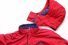 画像4: 90s patagoniaパタゴニア フード付き 中綿入り ナイロンジャケット 赤 KIDS'12 (4)