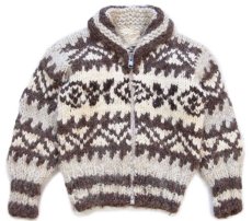 画像1: COWICHAN INDIAN ノルディック柄 ウール ハンドニット カウチンセーター キッズ (1)
