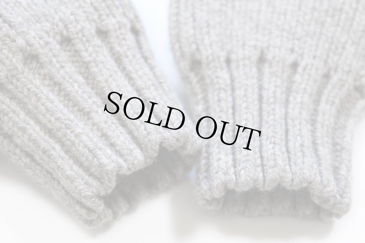 画像8: 80s French Creek ショールカラー パチポケ&エルボーパッチ ローゲージ ウールニット カーディガン グレーベージュ L (8)