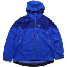 画像1: 00s patagoniaパタゴニア Dimension Jacket ペンキ飛び ツートン ストレッチ ソフトシェルパーカー 青×紺 M (1)