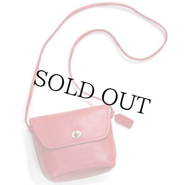 USA製 COACH オールド コーチ レザー ショルダーバッグ レッド☆330