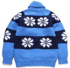 画像2: 80s 雪柄 ノルディック柄 ウール ハンドニット カウチンセーター キッズ (2)