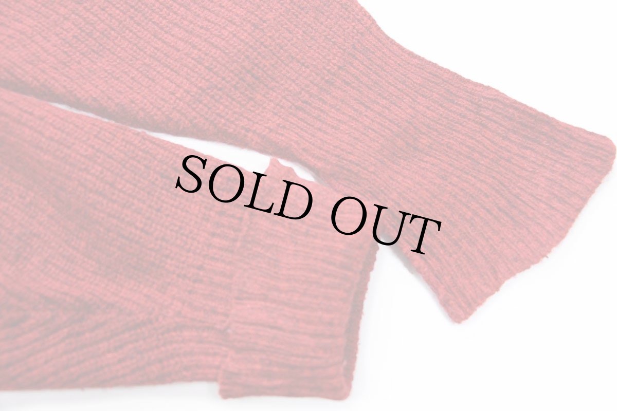 画像6: 60s カナダ製 Squaw Valley by Tony Day ショールカラー パチポケ ツートン ニット セーター 赤×黒 M (6)