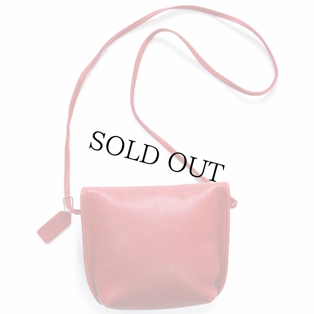 画像2: USA製 COACH オールド コーチ レザー ショルダーバッグ レッド★330 ポーチ (2)