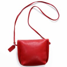 画像2: USA製 COACH オールド コーチ レザー ショルダーバッグ レッド★330 ポーチ (2)