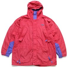 画像1: 90s patagoniaパタゴニア Storm Jacket ストームジャケット ナイロンパーカー 濃ピンク×薄青紫 XL (1)