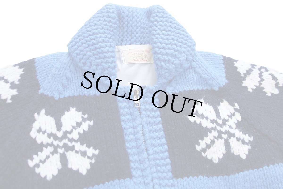 画像3: 80s 雪柄 ノルディック柄 ウール ハンドニット カウチンセーター キッズ (3)