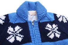 画像3: 80s 雪柄 ノルディック柄 ウール ハンドニット カウチンセーター キッズ (3)