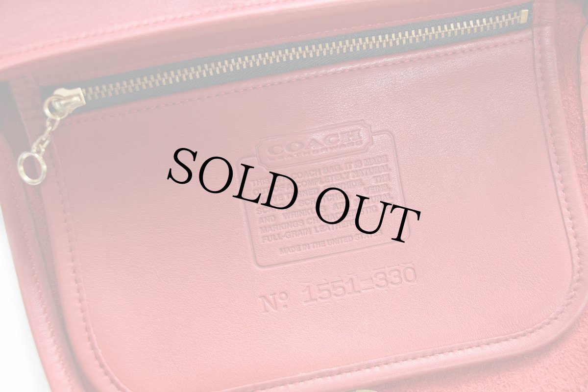 画像6: USA製 COACH オールド コーチ レザー ショルダーバッグ レッド★330 ポーチ (6)