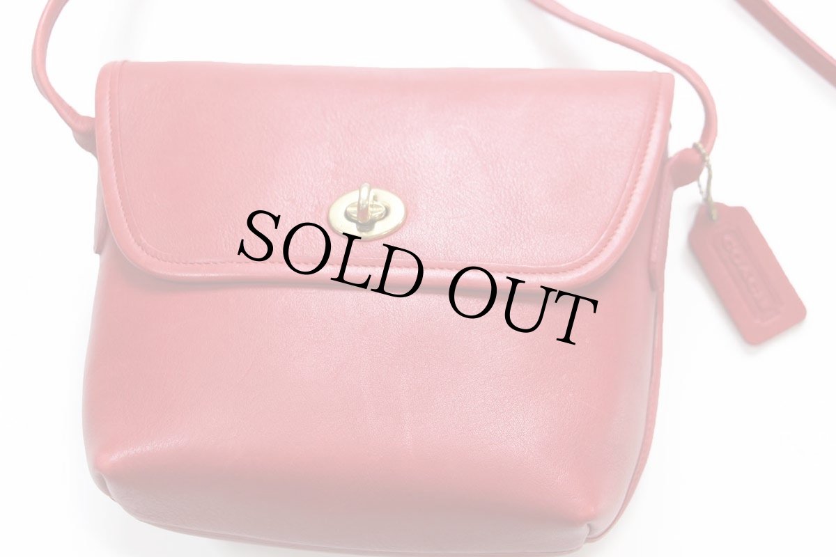 画像3: USA製 COACH オールド コーチ レザー ショルダーバッグ レッド★330 ポーチ (3)