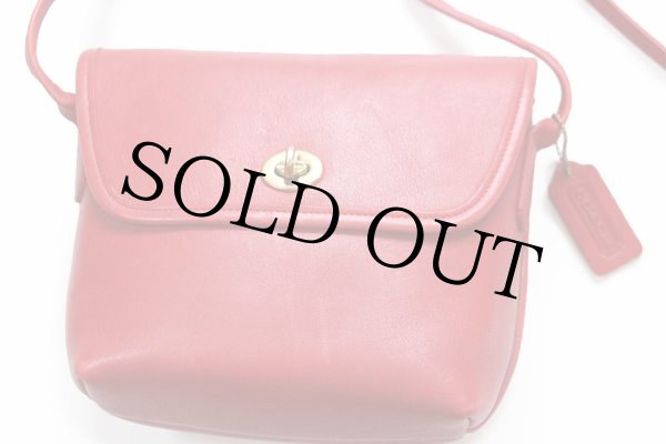 USA製 COACH オールド コーチ レザー ショルダーバッグ レッド☆330
